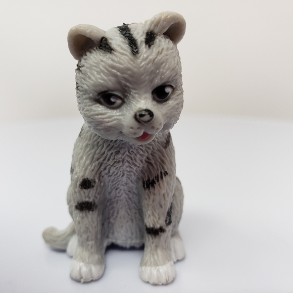 Kitty Kitten Cat Gray with Black Stripes Toy Figure - Picture 1 of 16
